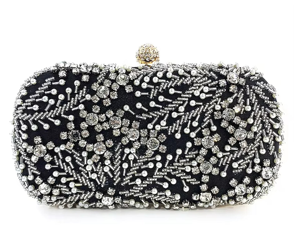 Crystal Pearl Clutch – Luxury Embroidery Evening Bag!