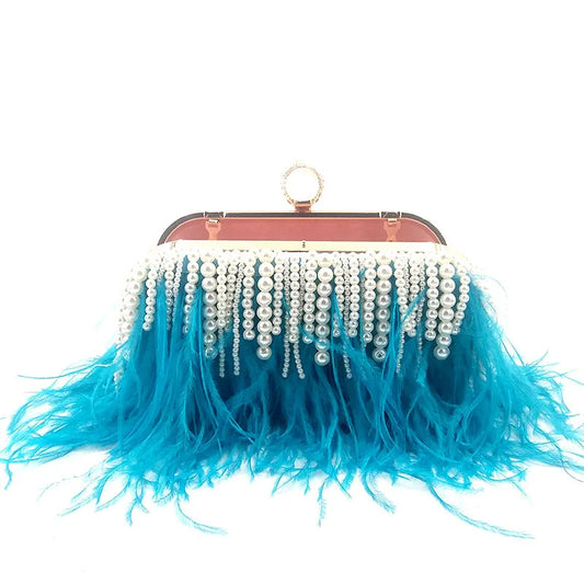 Pearl & Feather Clutch Bag for Women!