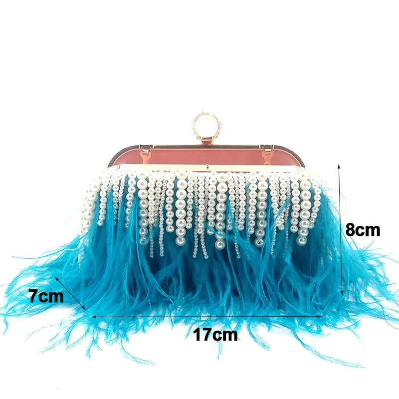 Pearl & Feather Clutch Bag for Women!