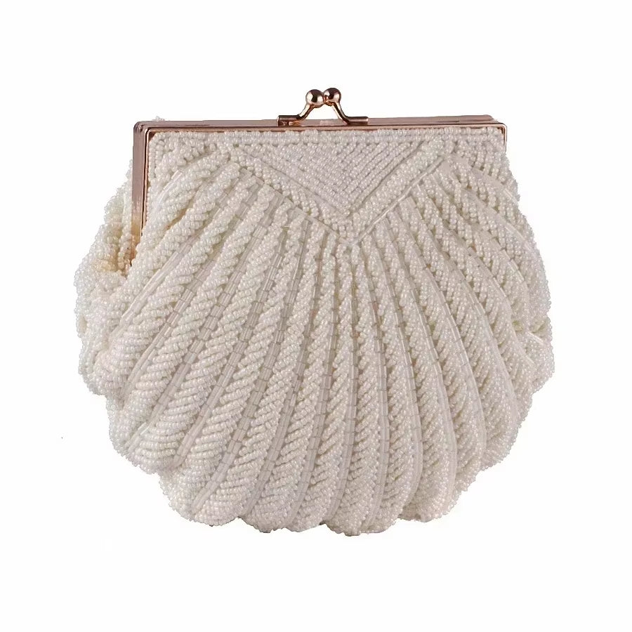 Elegant Pearl Beaded Evening Clutch - Perfect for Weddings & Parties - LI-383