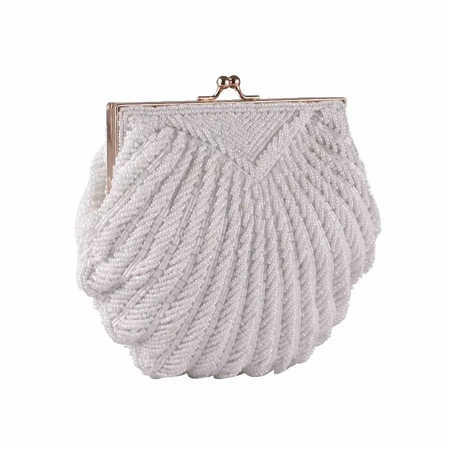 Elegant Pearl Beaded Evening Clutch - Perfect for Weddings & Parties - LI-383