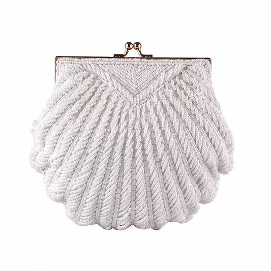 Elegant Pearl Beaded Evening Clutch - Perfect for Weddings & Parties - LI-383