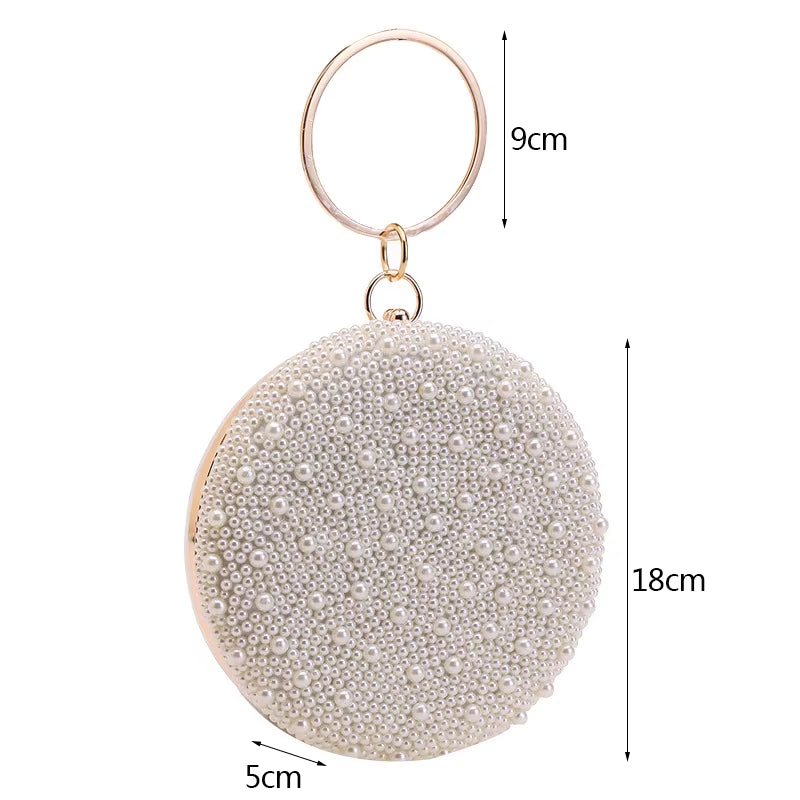 Bling Pearl Bags for Women – Luxurious Round Clutch Bag!