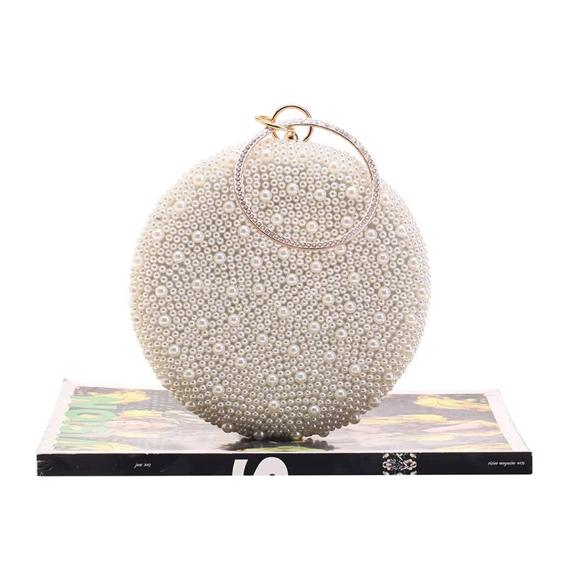 Bling Pearl Bags for Women – Luxurious Round Clutch Bag!