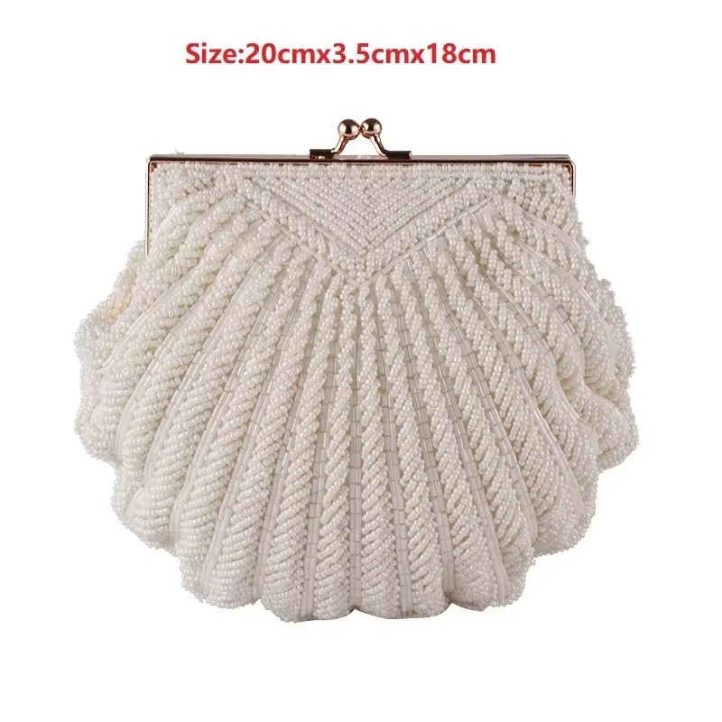 Elegant Pearl Beaded Evening Clutch - Perfect for Weddings & Parties - LI-383