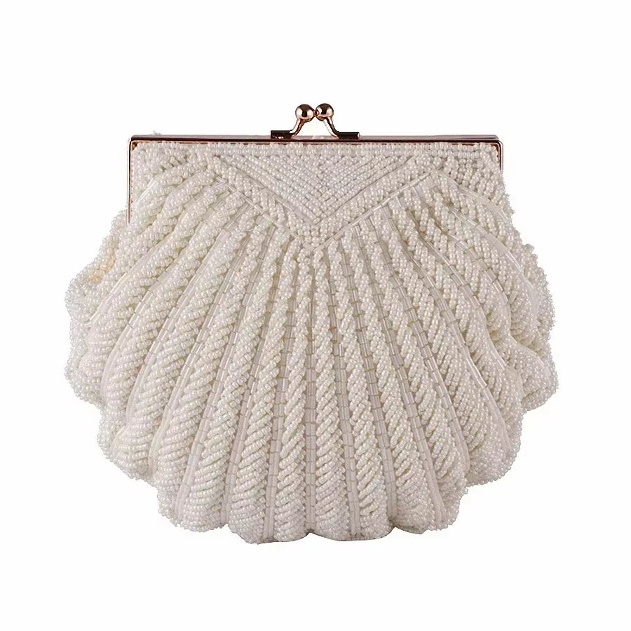 Elegant Pearl Beaded Evening Clutch - Perfect for Weddings & Parties - LI-383