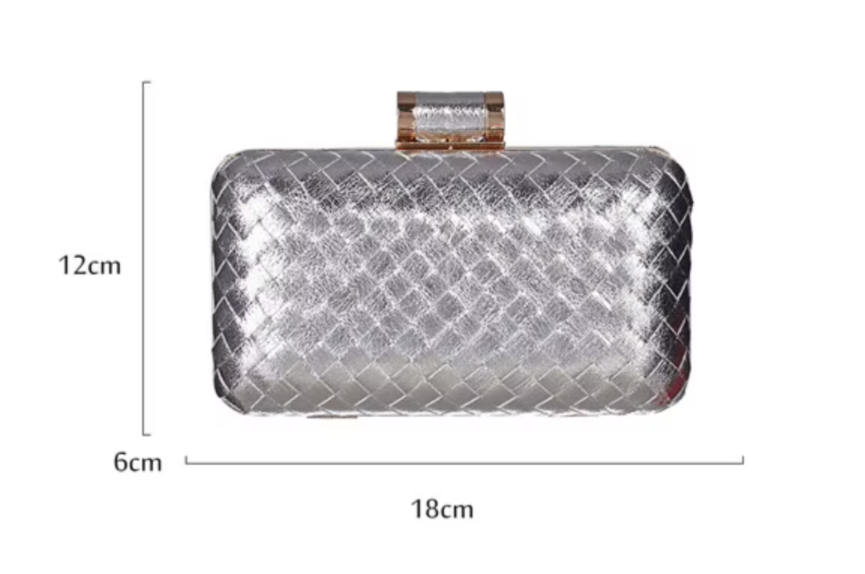 Evening Clutch Bag for Women – Elegant Wedding & Party Handbag with Metal Chain