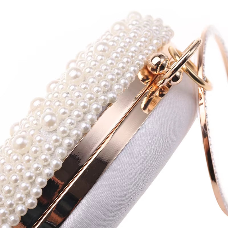 Bling Pearl Bags for Women – Luxurious Round Clutch Bag!