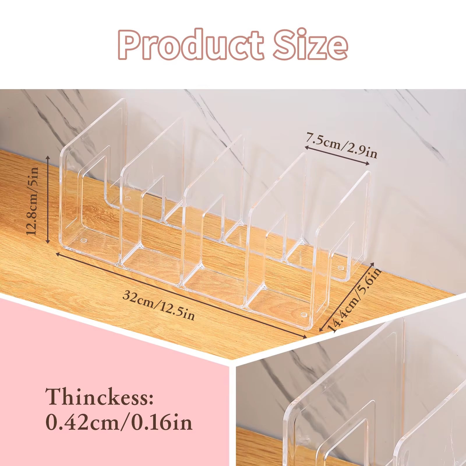 Clear Plastic Handbag Organizer – 4-Section Purse Storage & Display Stand for Closet Shelves