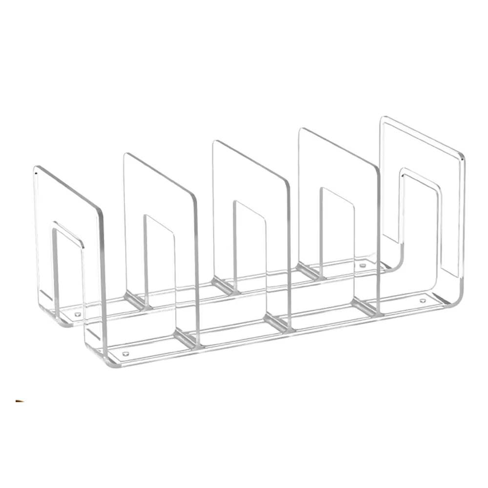 Clear Plastic Handbag Organizer – 4-Section Purse Storage & Display Stand for Closet Shelves