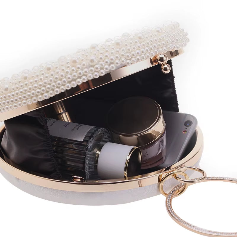 Bling Pearl Bags for Women – Luxurious Round Clutch Bag!